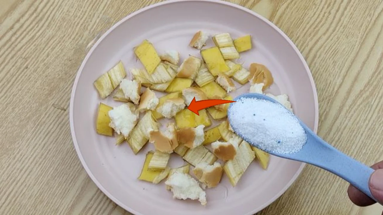 What does banana peel mixed with laundry detergent do?