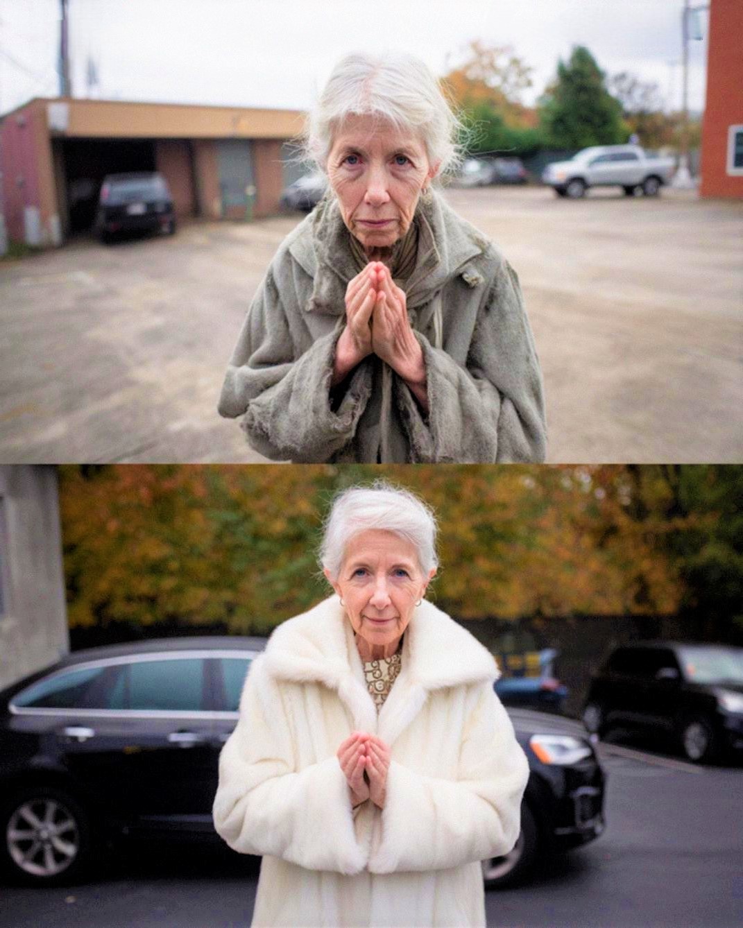 Elderly Homeless Woman Begged Me to Drive Her to Church, Three Days Later, She Knocked on My Door in a Lavish Gucci Coat