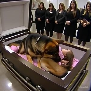 At a Funeral, a German Shepherd Refused to Leave a Little Girl’s Coffin—The Following Events Astonished All
