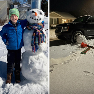 My Son Kept Building a Snowman, and My Neighbor Kept Running It Over with His Car – So My Child Taught the Grown Man a Lesson He’ll Never Forget